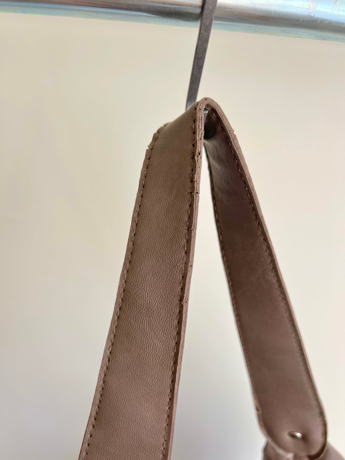 Taupe Rose Detail Shoulder Bag