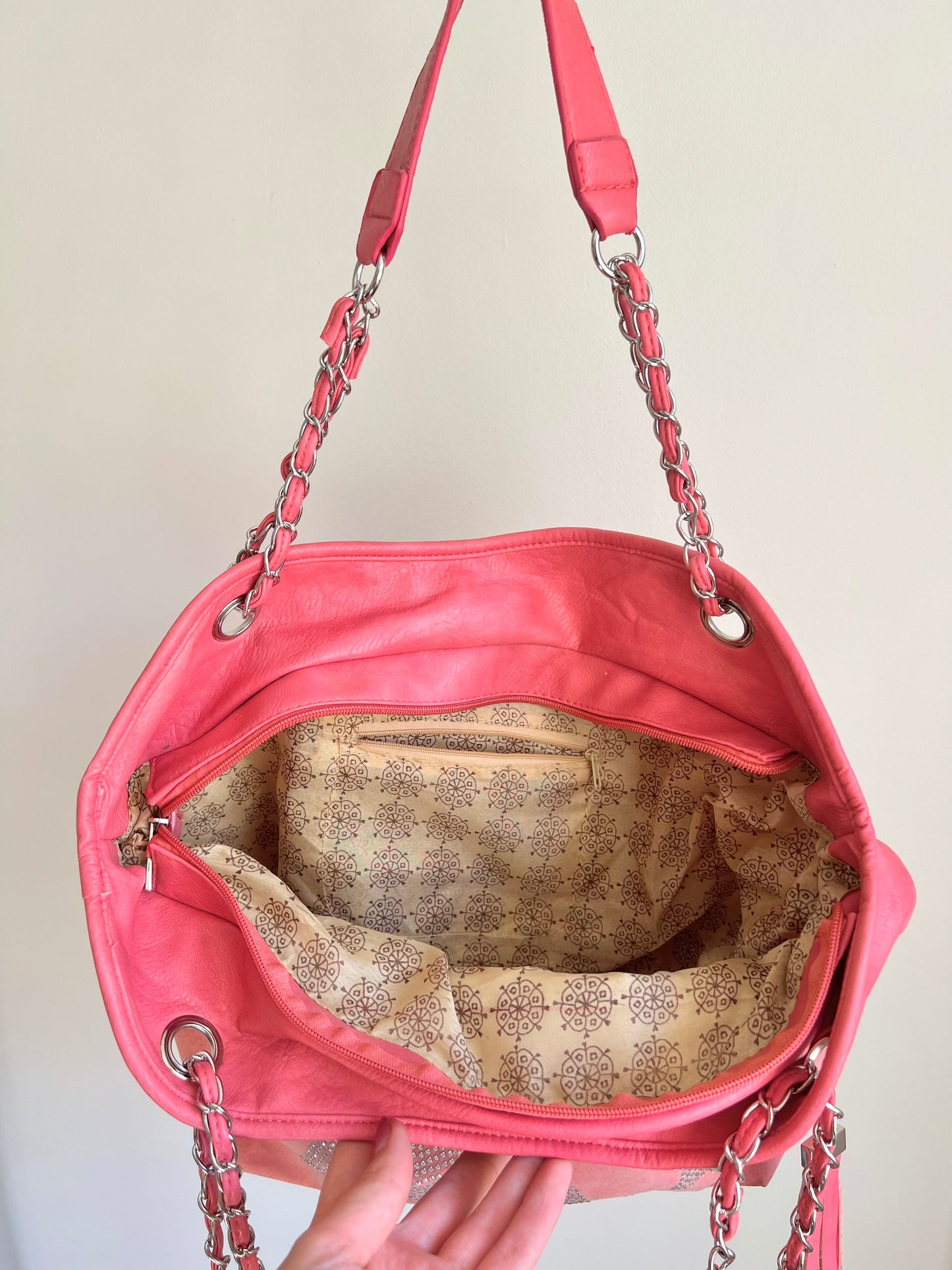 Pink Star Detail Shoulder Bag