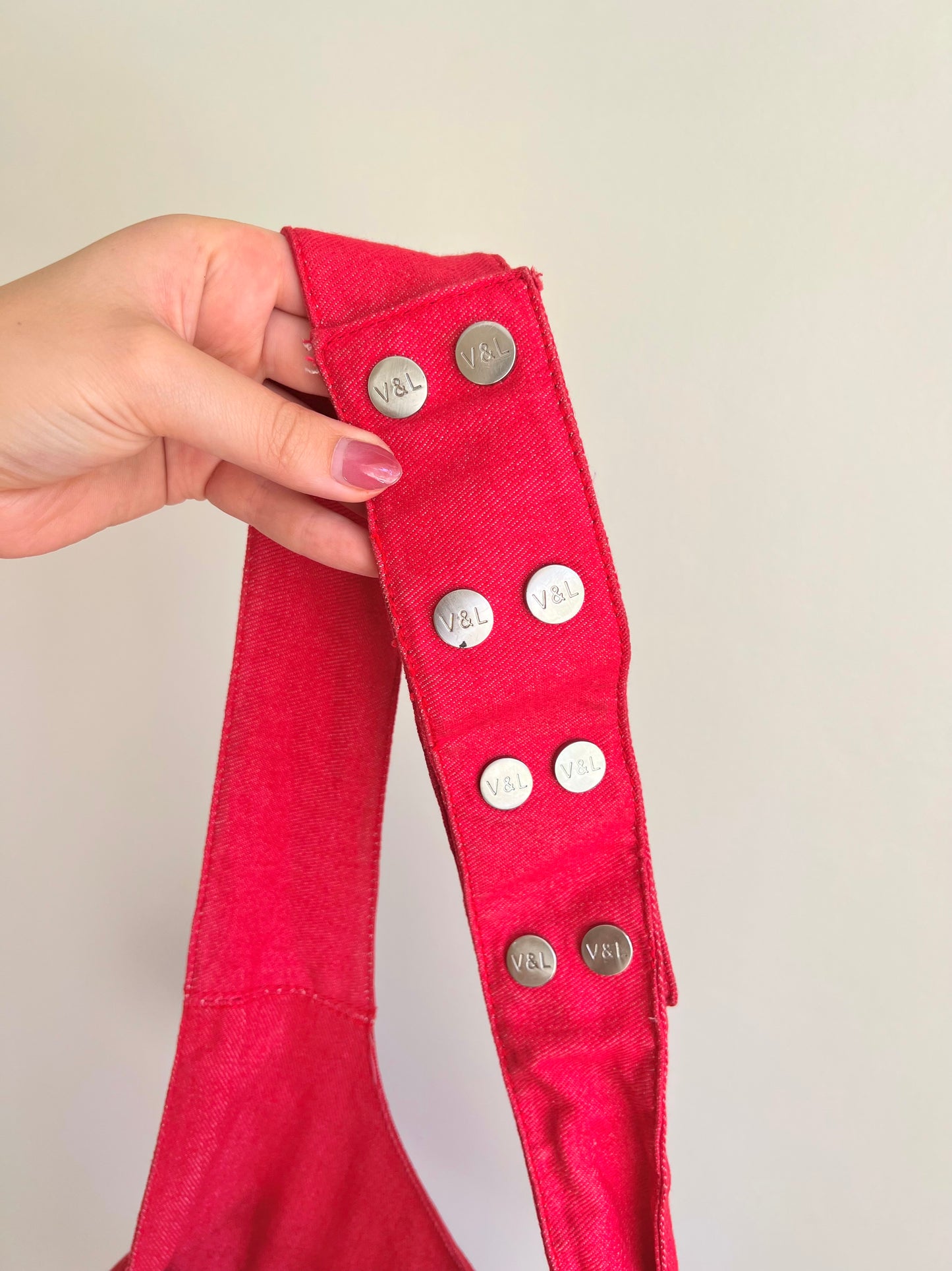 Red Zip Rose Crossbody Bag