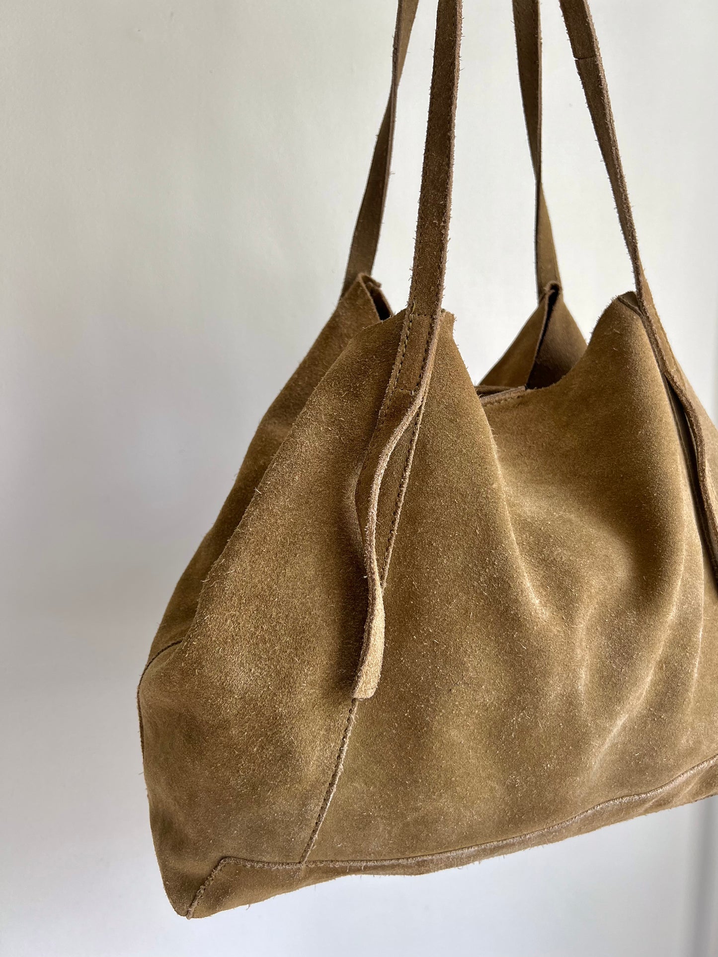 Tan Suede Tote Bag