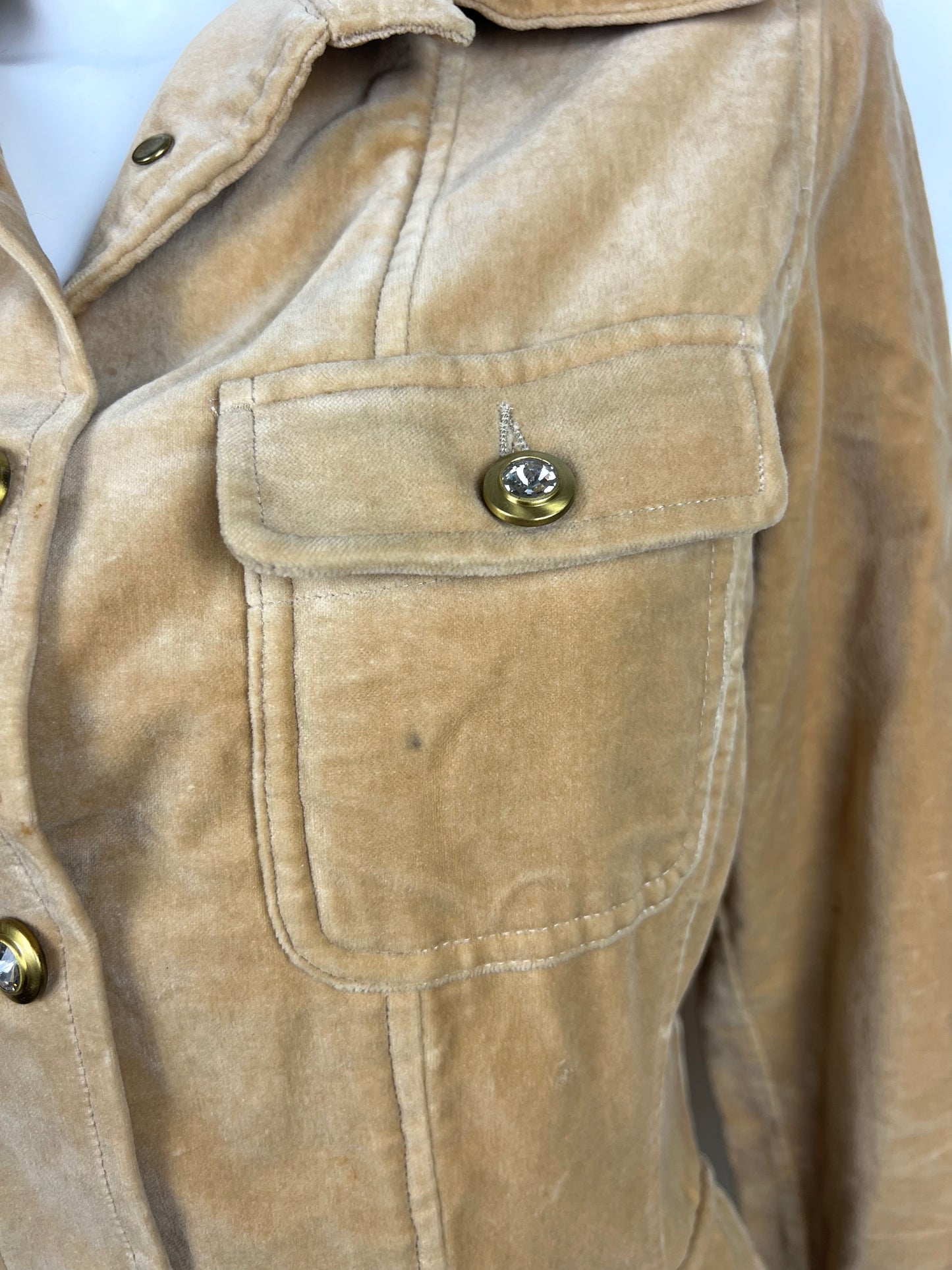 Beige Embellished Velvet Jacket