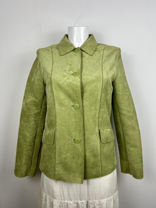 Green Suede-Look Jacket