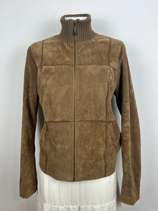 Brown Ribbed Detail Jacket