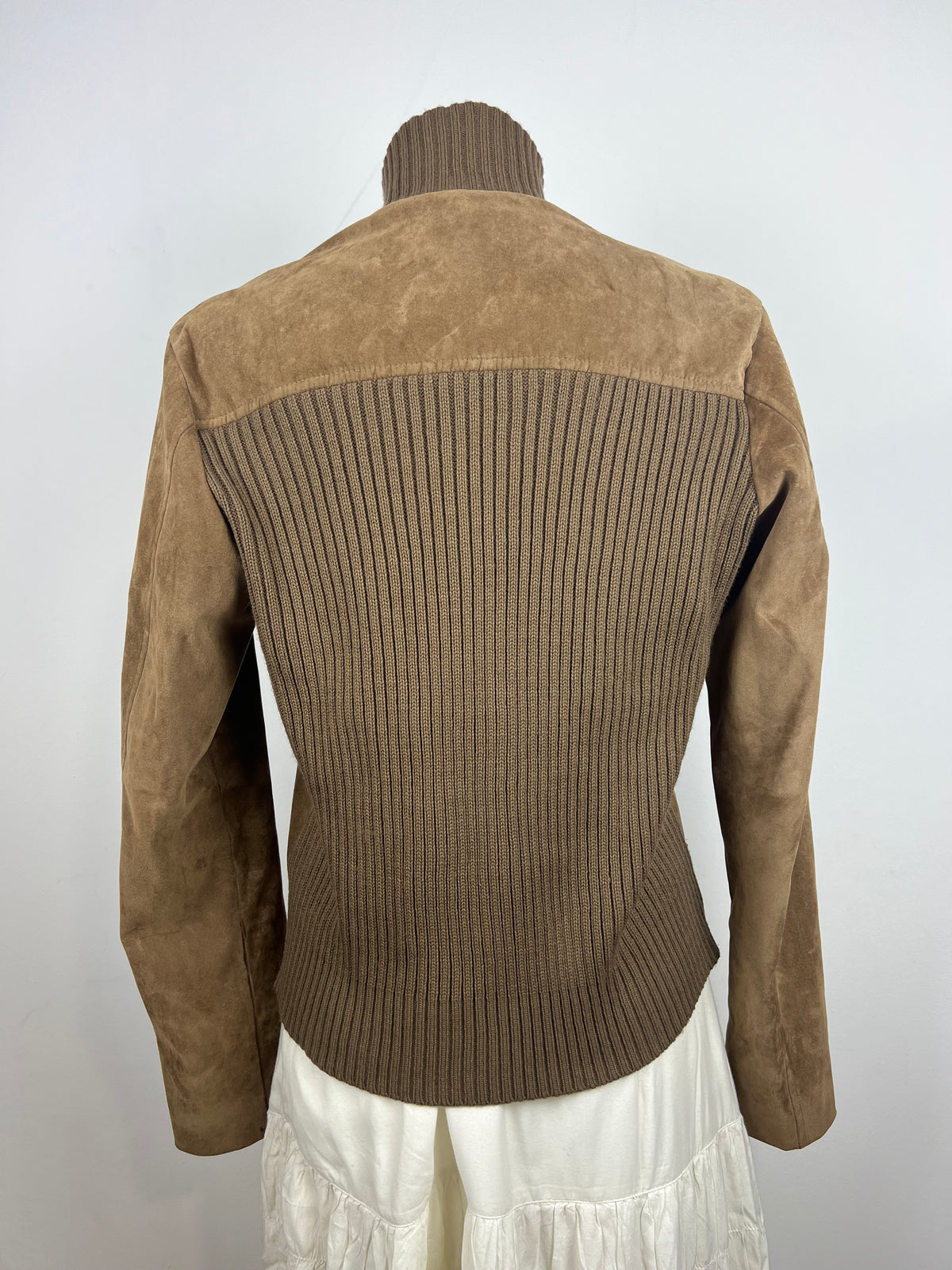 Brown Ribbed Detail Jacket