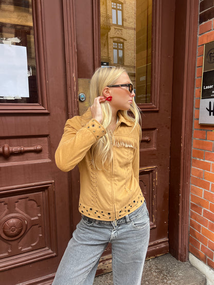 Beige Fringe Jacket