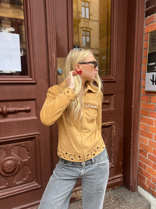 Beige Fringe Jacket