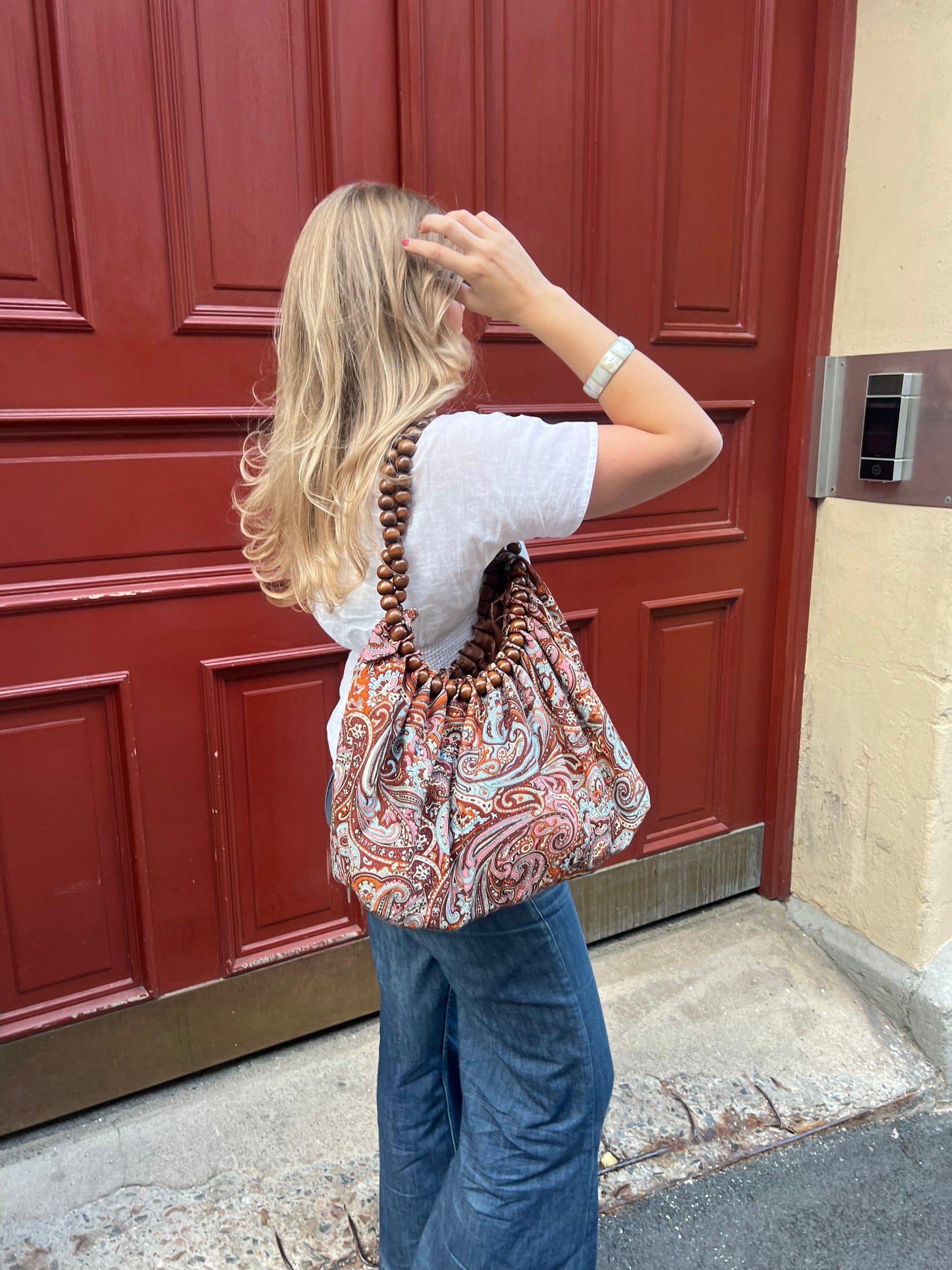 Paisley Beaded Shoulder Bag
