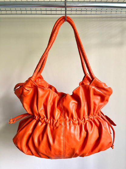 Orange Flower Detail Shoulder Bag