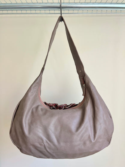 Taupe Rose Detail Shoulder Bag