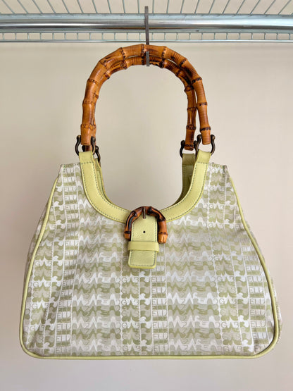 Nazareno Gabrielli Green Monogram Shoulder Bag
