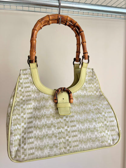 Nazareno Gabrielli Green Monogram Shoulder Bag