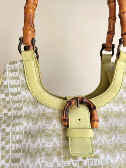 Nazareno Gabrielli Green Monogram Shoulder Bag