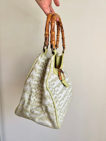 Nazareno Gabrielli Green Monogram Shoulder Bag