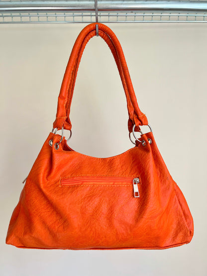 Orange Rose Detail Shoulder Bag