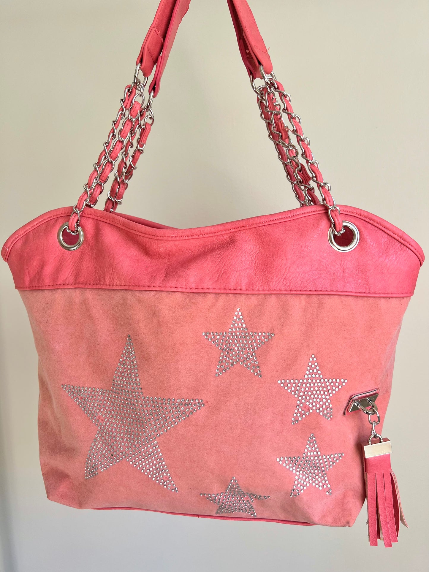 Pink Star Detail Shoulder Bag