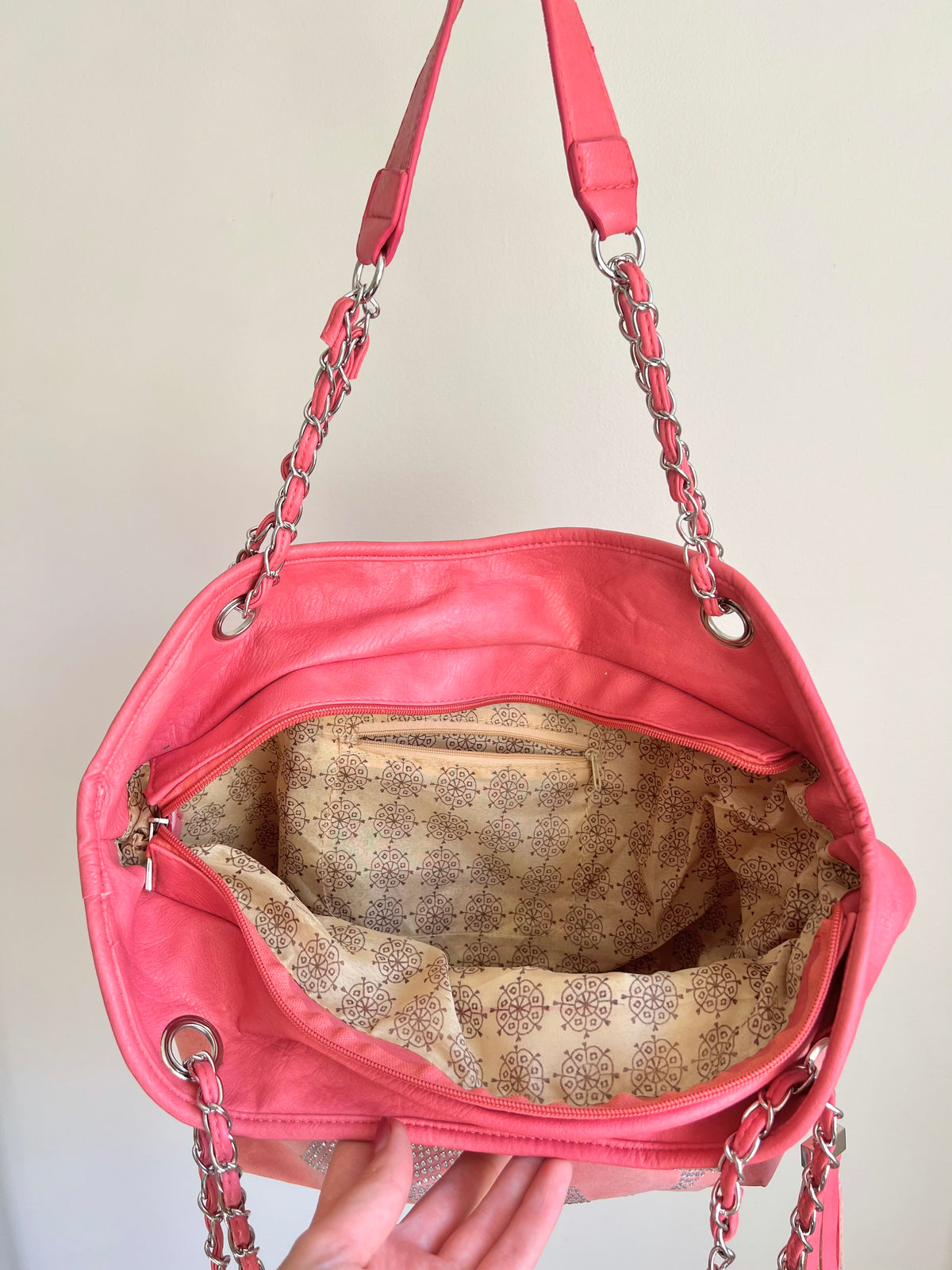 Pink Star Detail Shoulder Bag