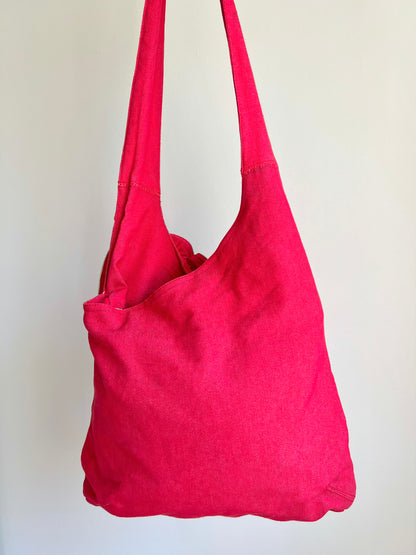 Red Zip Rose Crossbody Bag