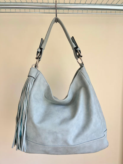 Light Blue Tassel Shoulder Bag