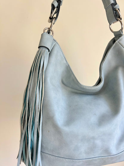 Light Blue Tassel Shoulder Bag