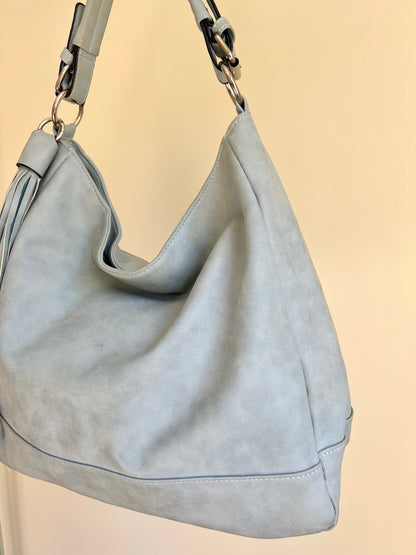 Light Blue Tassel Shoulder Bag