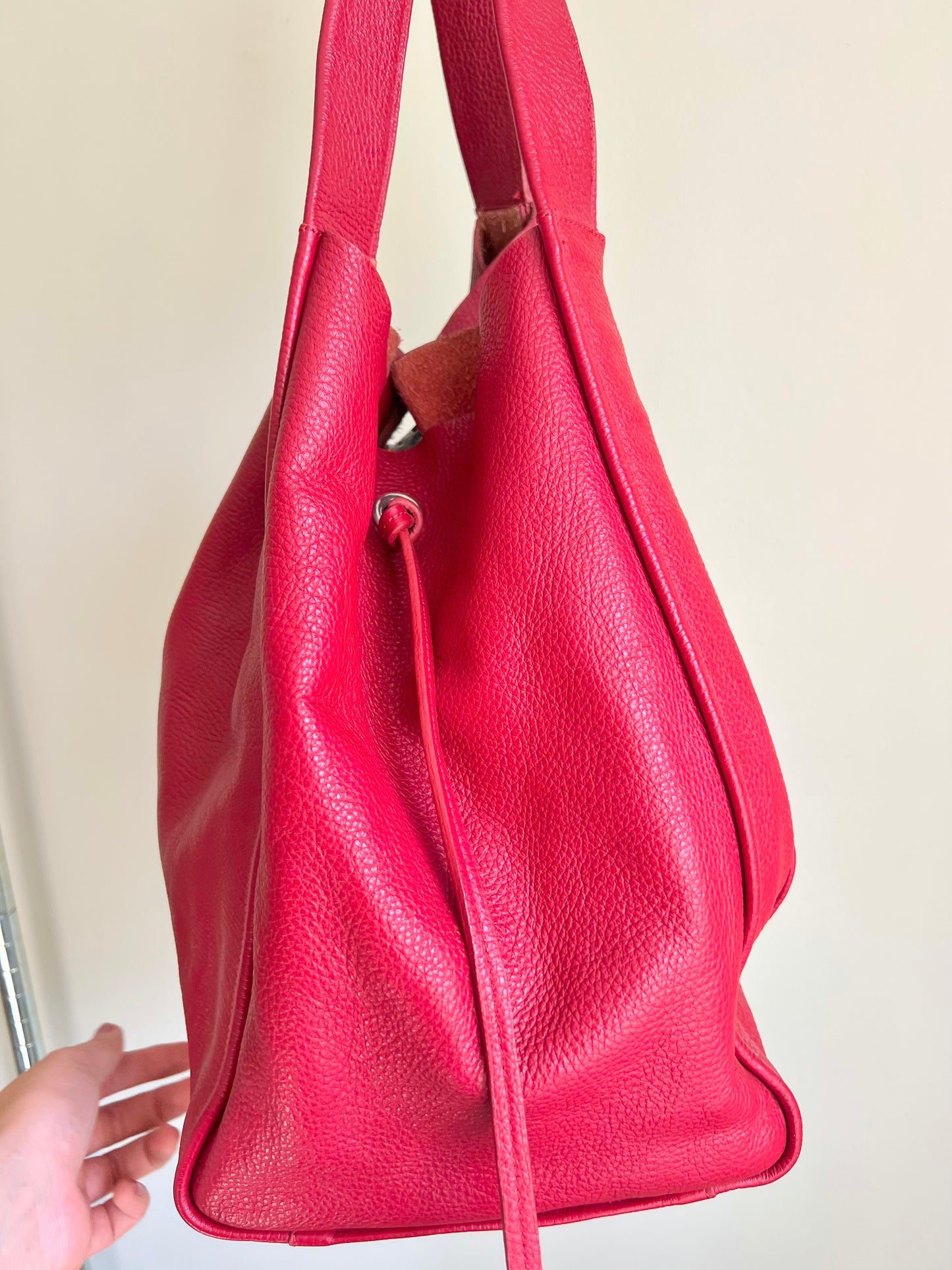 Red Leather Shoulder Bag