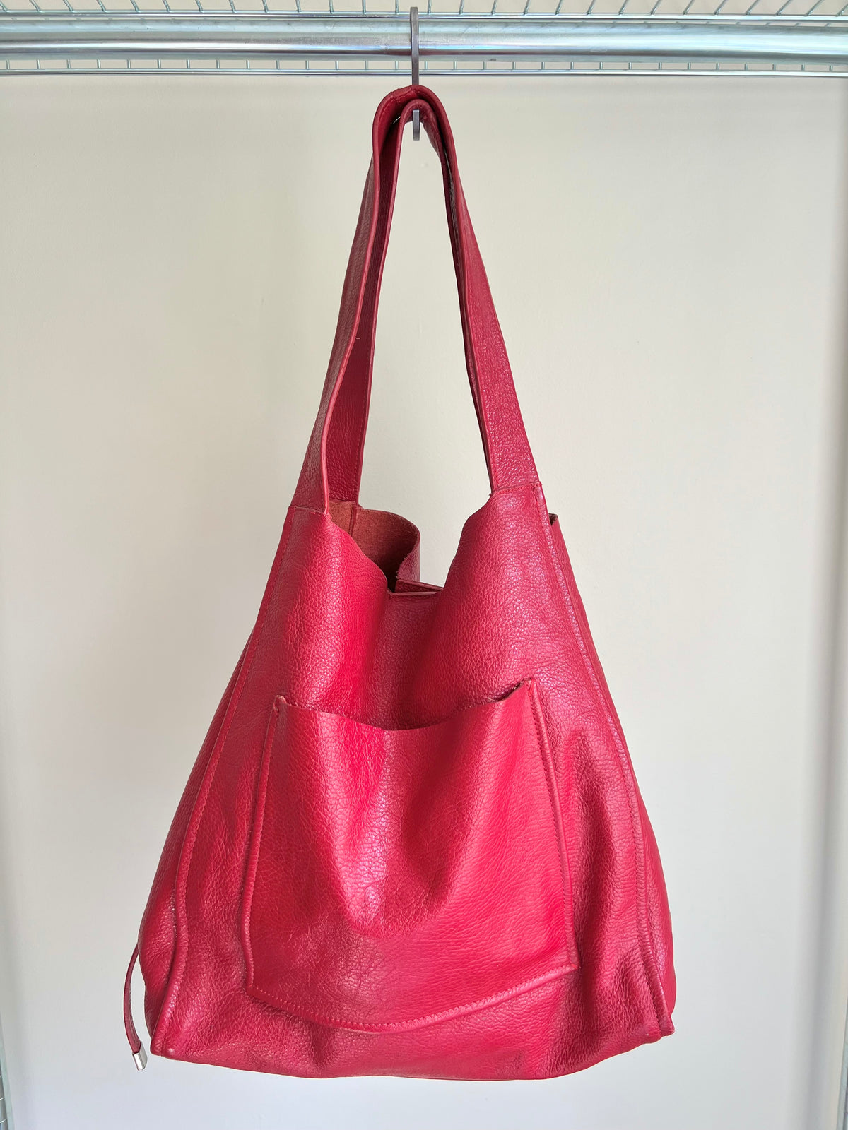 Red Leather Shoulder Bag