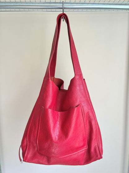 Red Leather Shoulder Bag