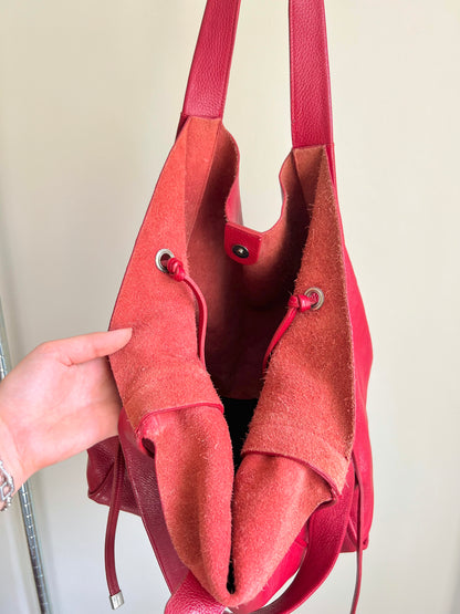 Red Leather Shoulder Bag