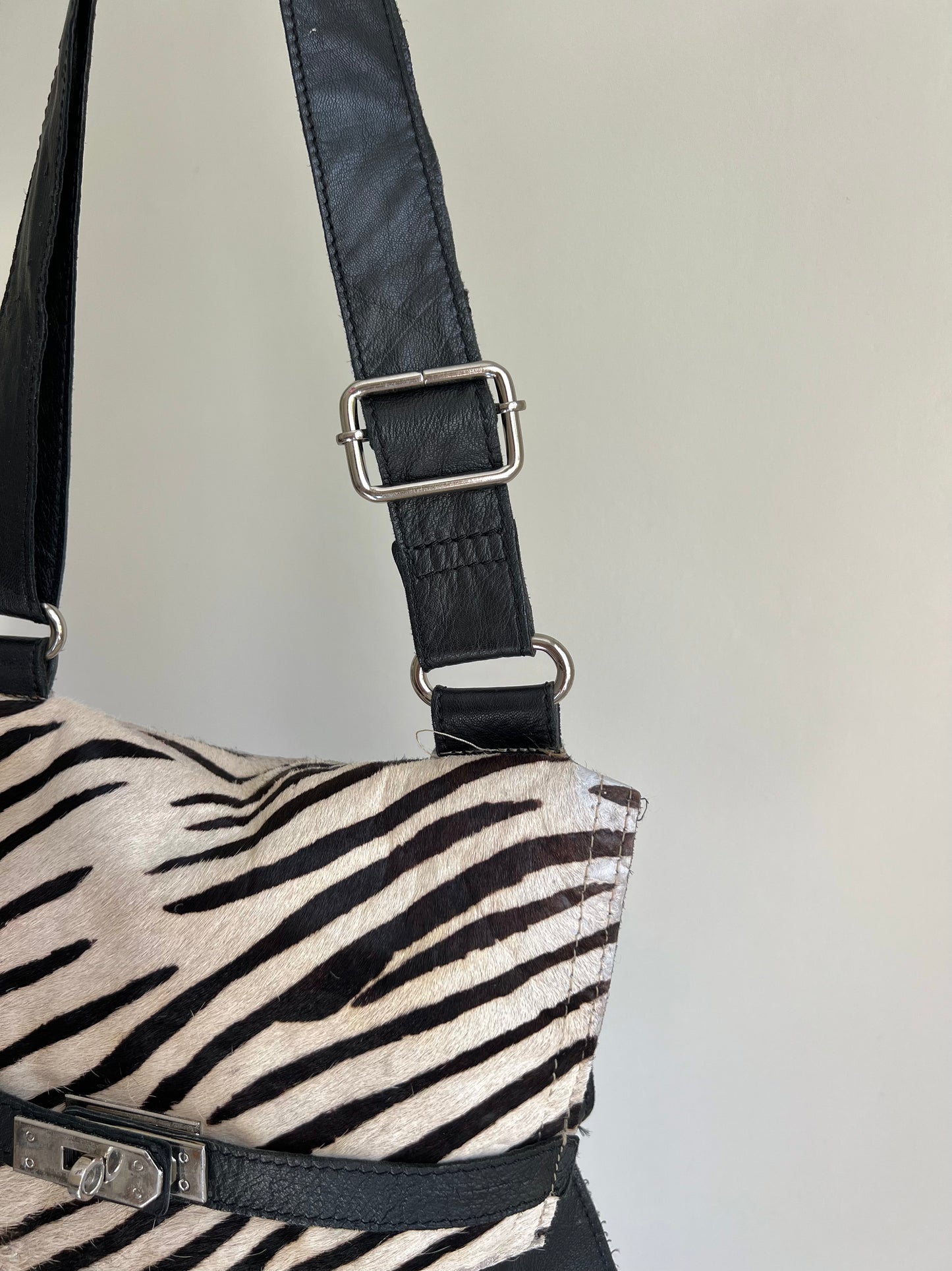 Zebra Pony Hair Crossbody Bag