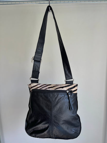 Zebra Pony Hair Crossbody Bag