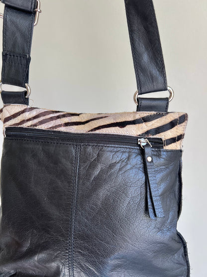 Zebra Pony Hair Crossbody Bag