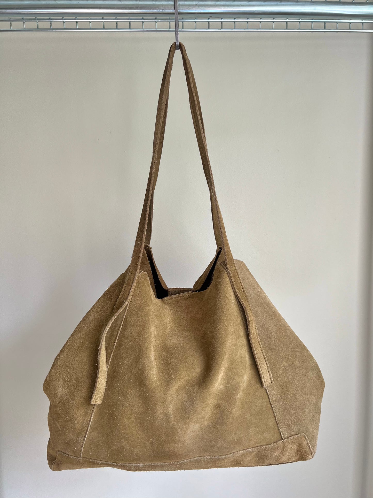 Tan Suede Tote Bag