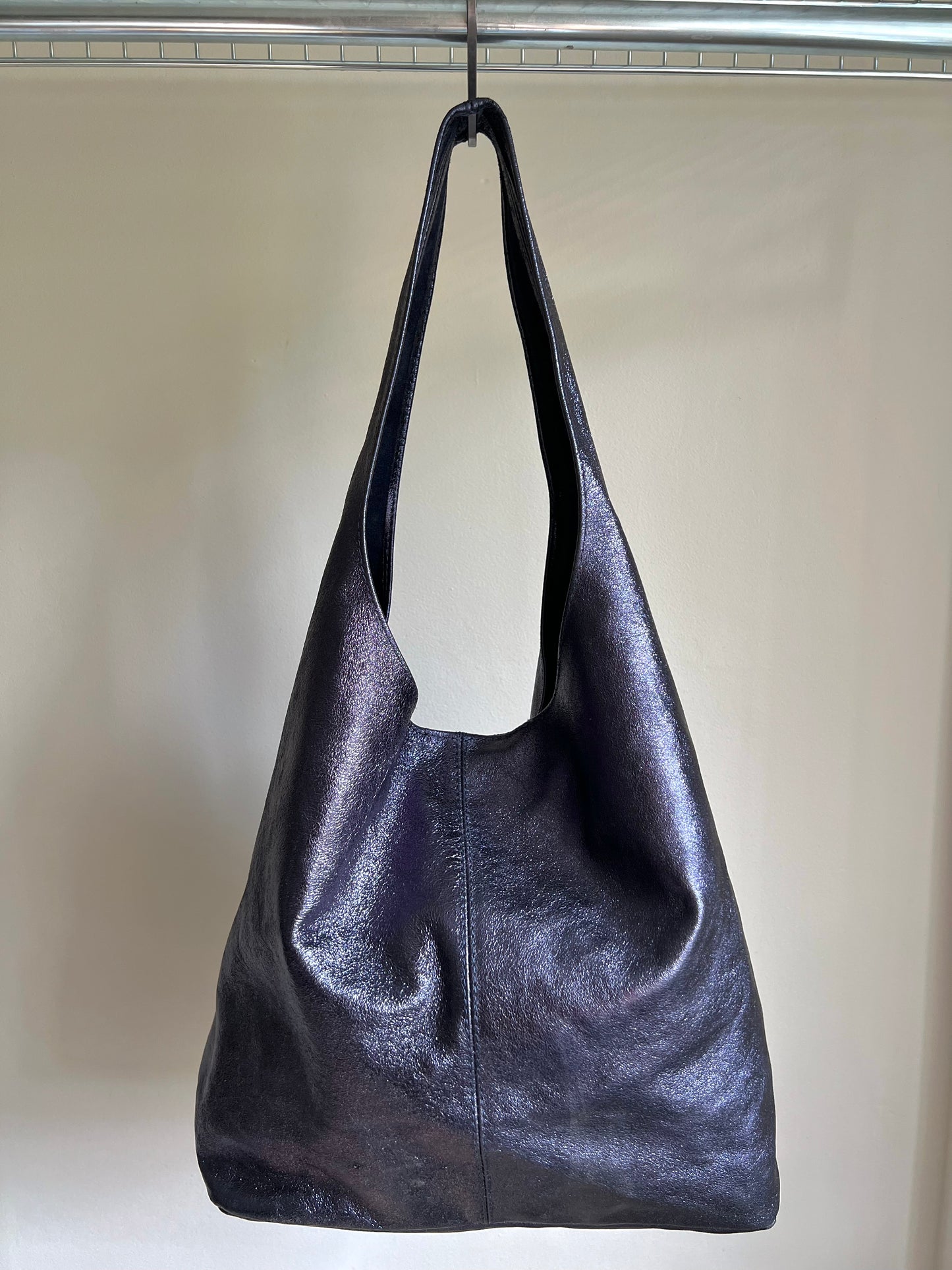 Sofia Cardoni Metallic Purple Hobo Bag