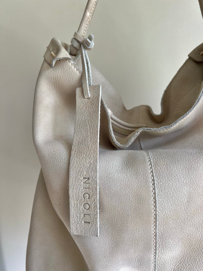 Cream Hobo Shoulder Bag