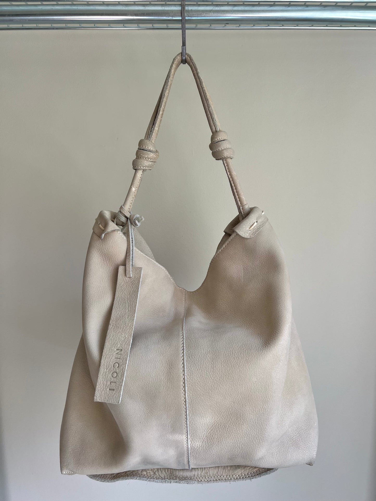 Cream Hobo Shoulder Bag