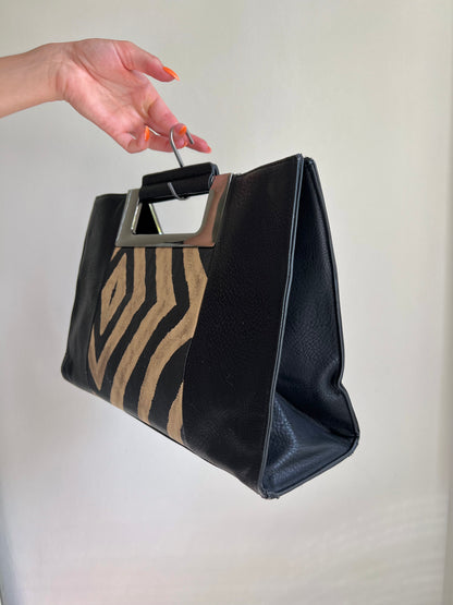Black Zebra Print Handbag