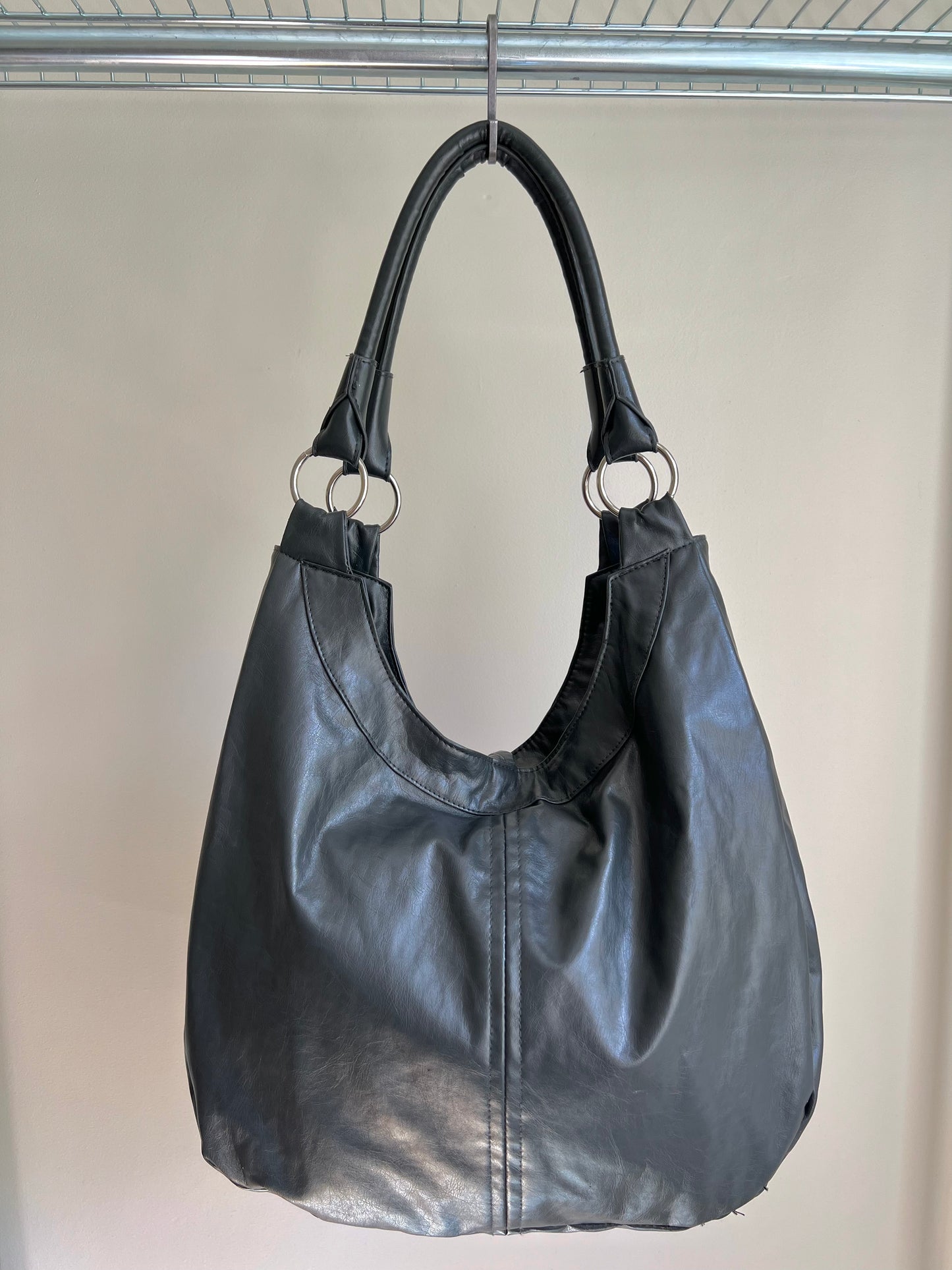 Black Heart Charm Shoulder Bag