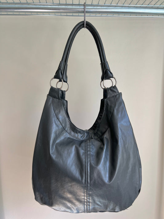 Black Heart Charm Shoulder Bag