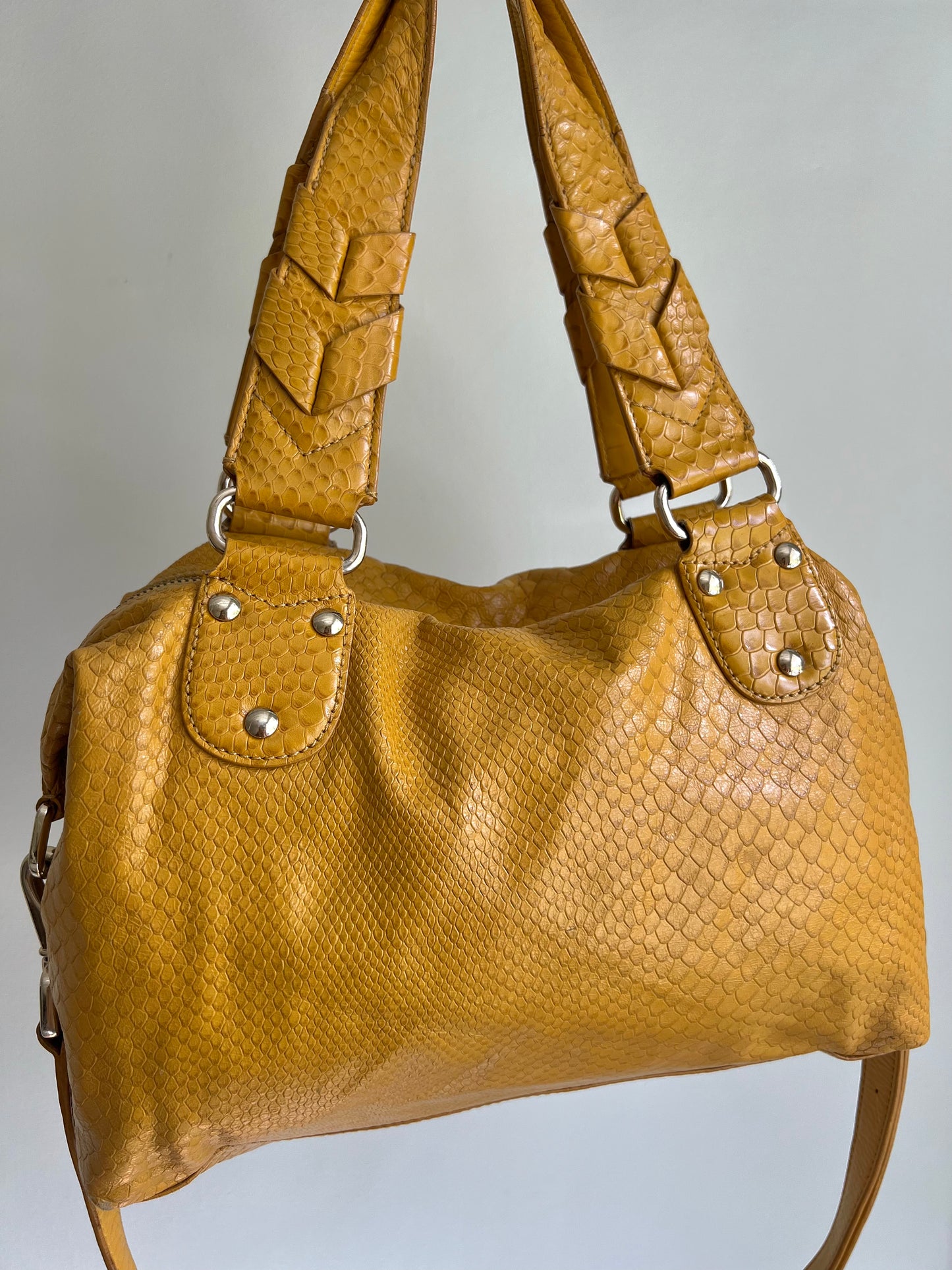 Cole Haan Yellow Snakeskin Shoulder Bag