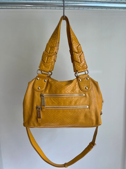Cole Haan Yellow Snakeskin Shoulder Bag