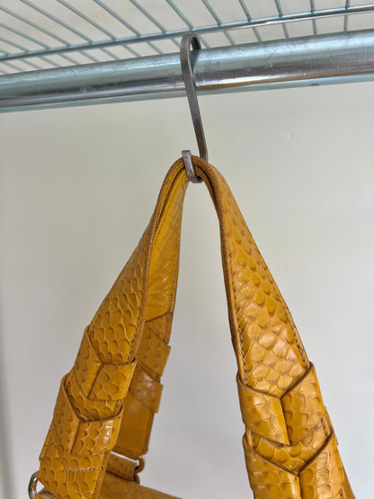 Cole Haan Yellow Snakeskin Shoulder Bag