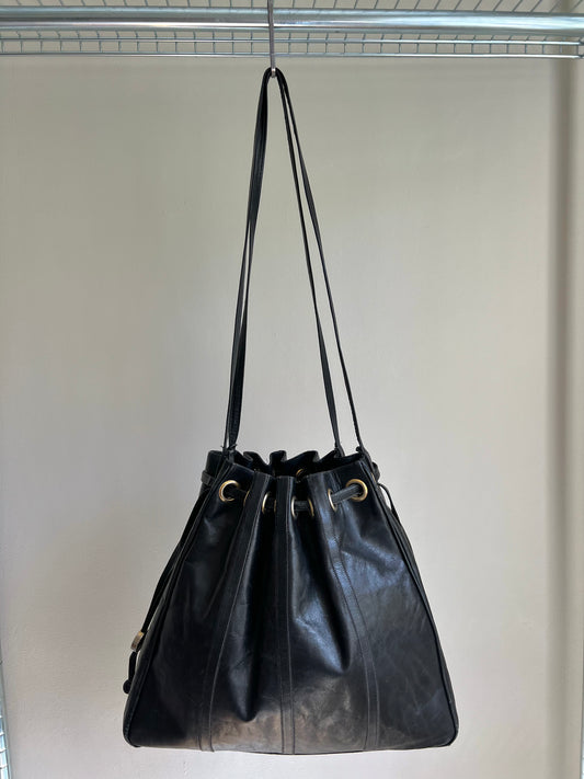 Black Drawstring Shoulder Bag