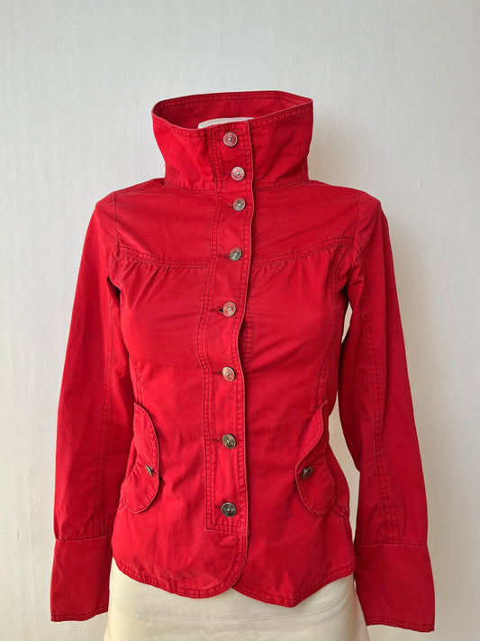 Red High Collar Jacket