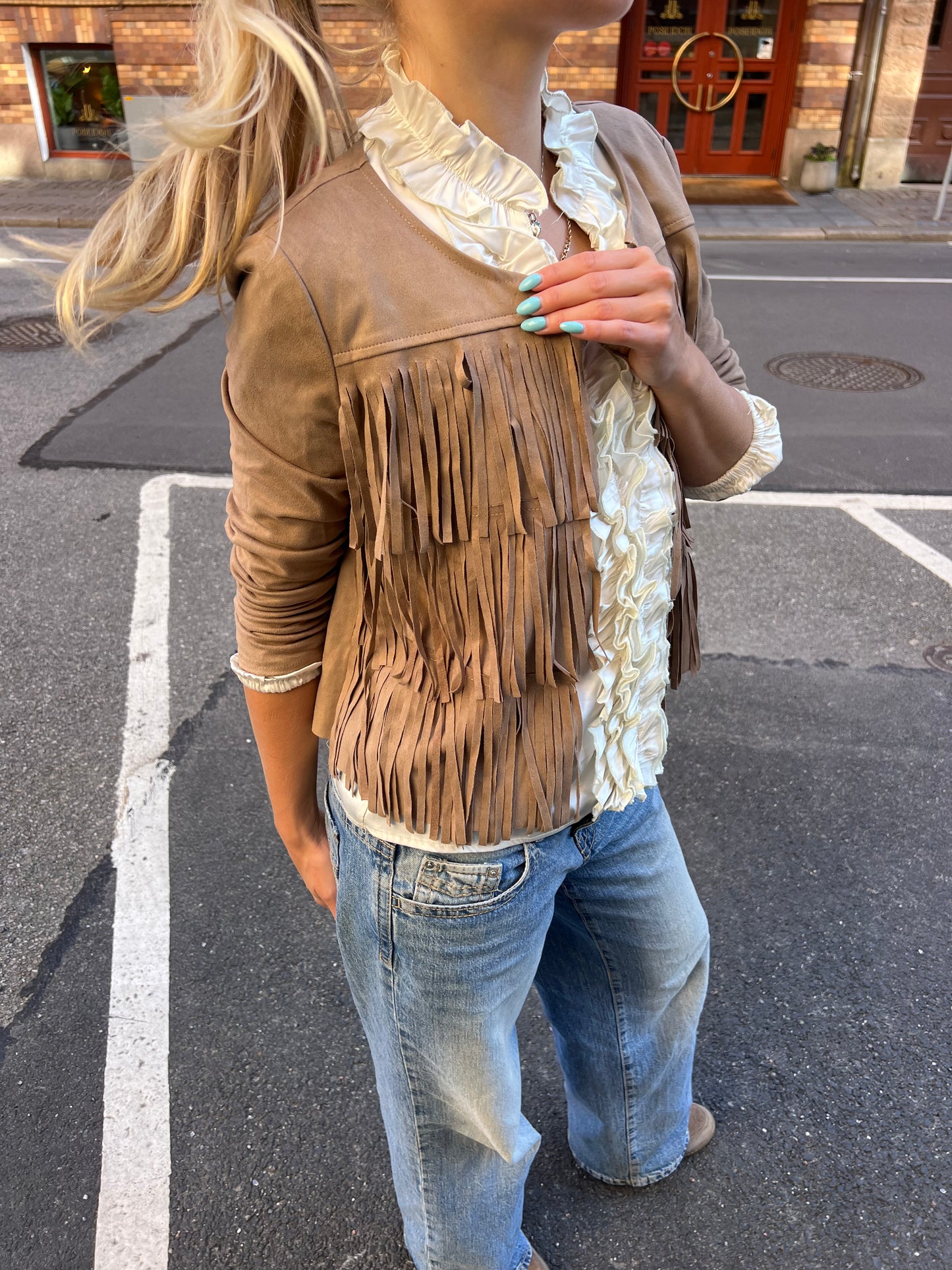 Brown Fringe Jacket