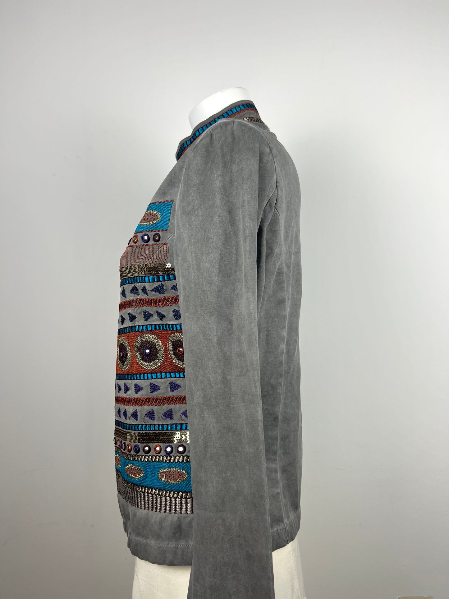 Grey Embroidered Sequin Jacket