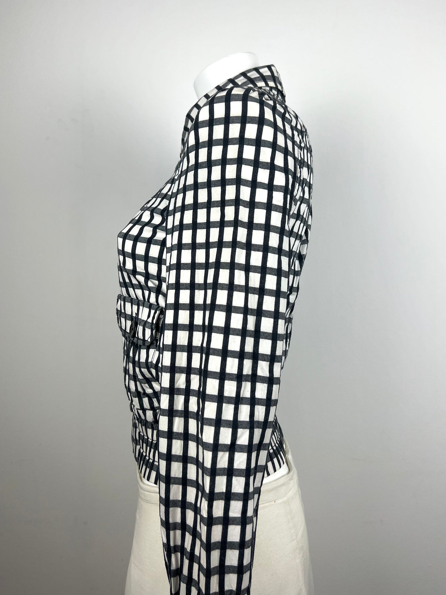 Black & White Checkered Cropped Jacket