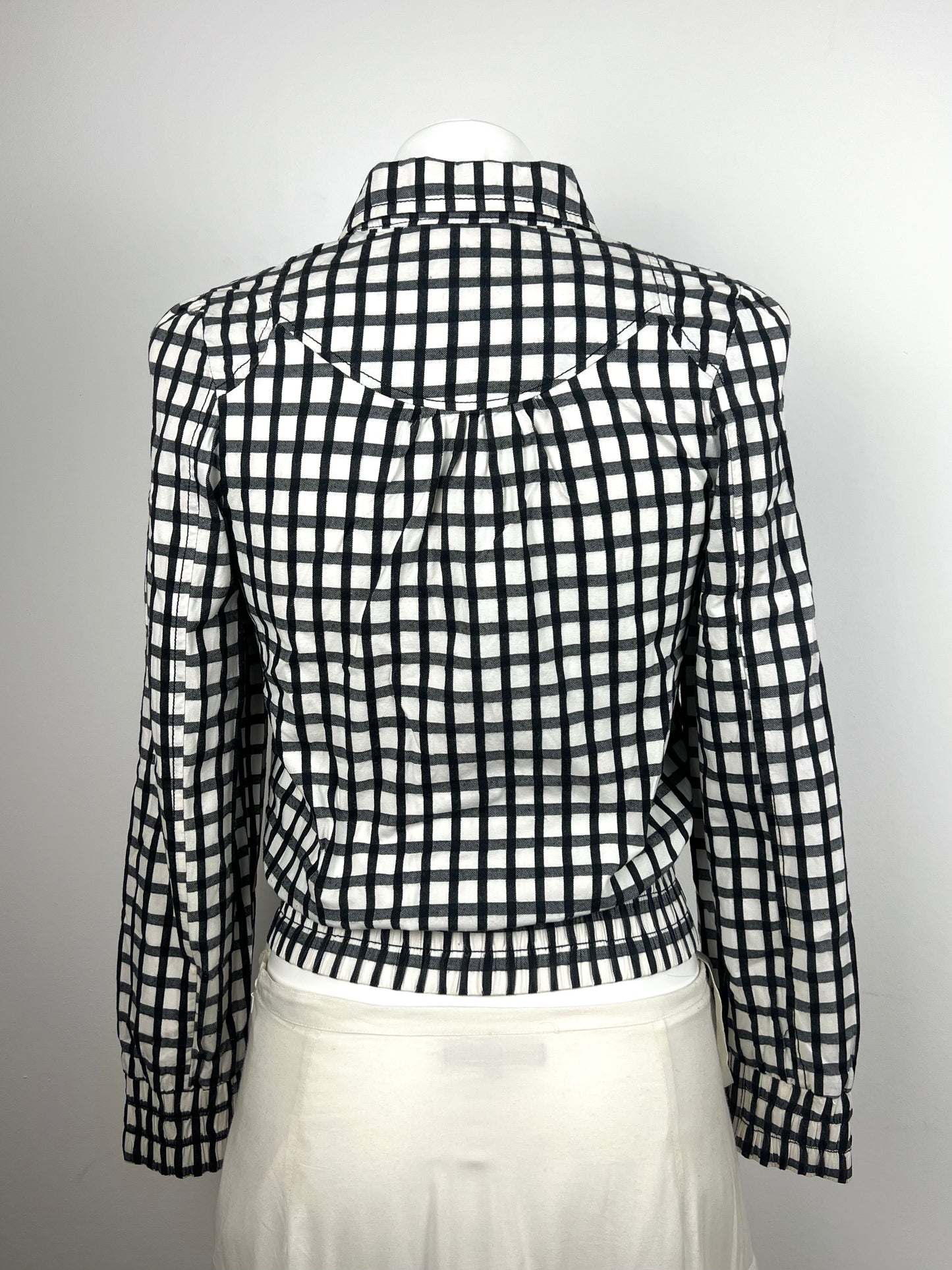 Black & White Checkered Cropped Jacket