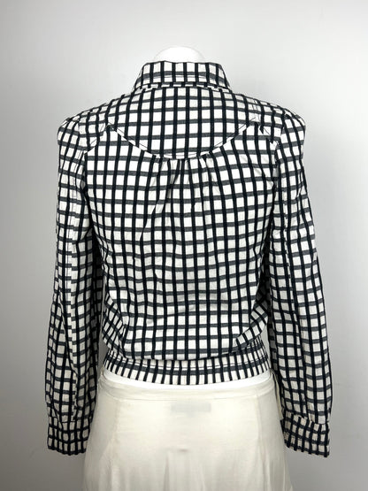 Black & White Checkered Cropped Jacket