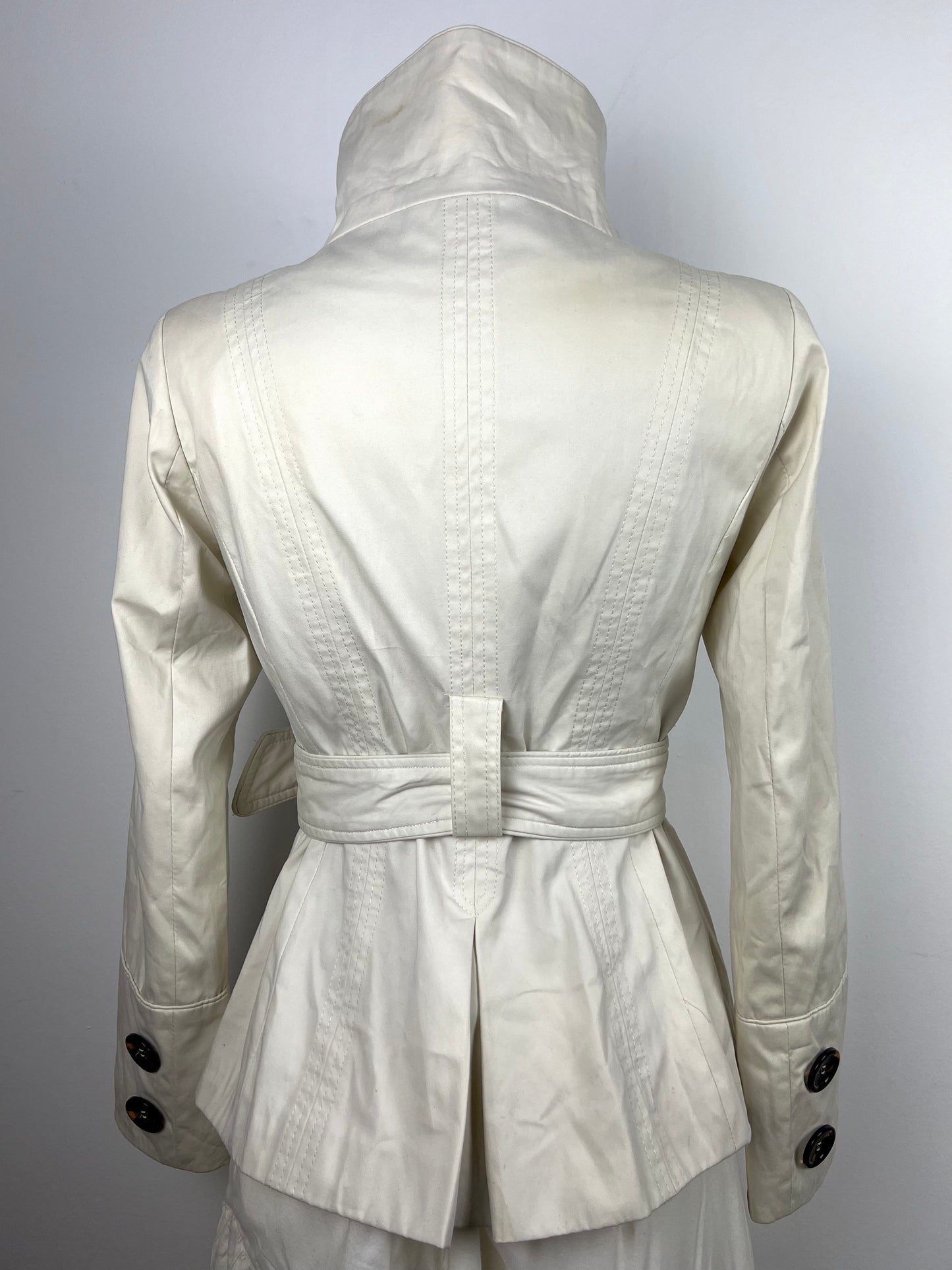 Cream Cotton Belted Safari Jacket