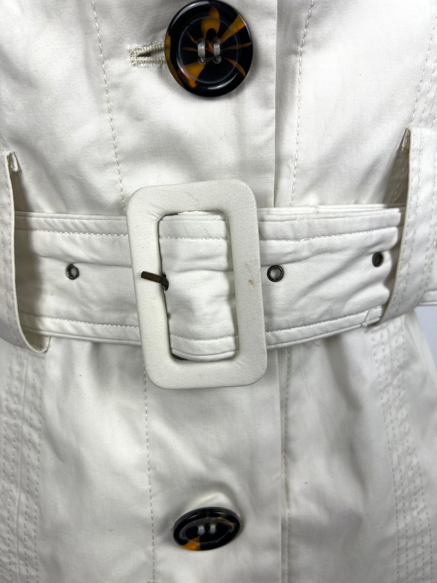 Cream Cotton Belted Safari Jacket